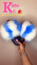 Load image into Gallery viewer, Blue Sky &amp; White Clouds Big Fur Slides
