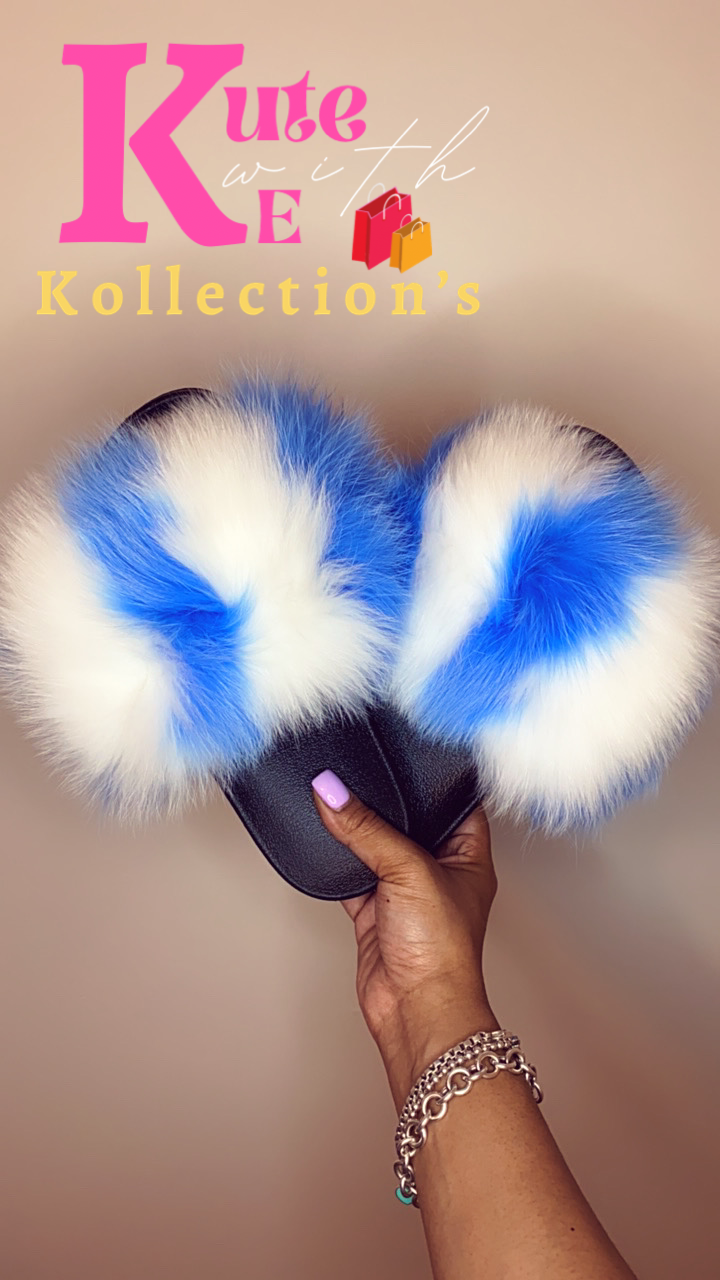 Blue Sky & White Clouds Big Fur Slides