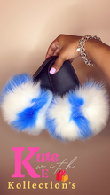 Load image into Gallery viewer, Blue Sky &amp; White Clouds Big Fur Slides

