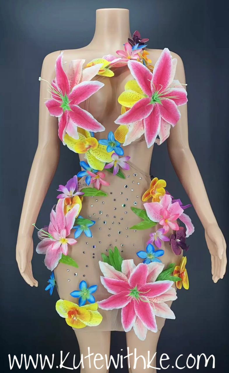jt floral birthday dress The Flower – Kute with Ke Color:Champagne*
