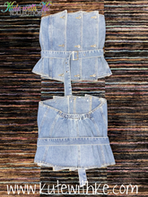 Load image into Gallery viewer, Look But Don&#39;t Touch Denim Crop Top

