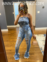 Load image into Gallery viewer, Look But Don&#39;t Touch Denim Crop Top
